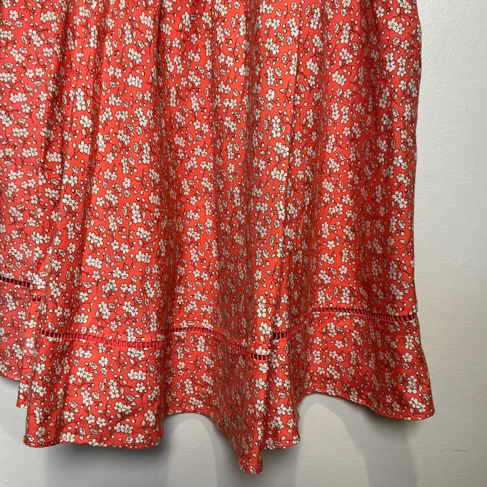 Juicy Couture Y2K Silk Dress Fit & Flare 4 Coral Ditsy Floral - Picture 2 of 7
